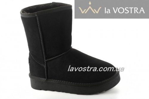 Угги женские M-Style 3166 (зимние, черный, замш)