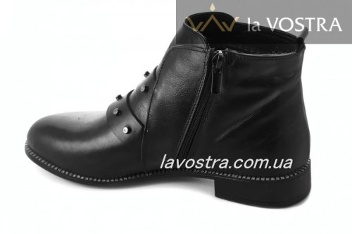 Черевики жіночі Vlamal 6756 (весняно-осінні, чорний, шкіра)