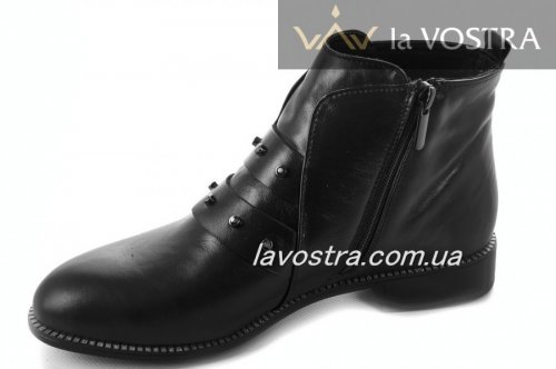 Черевики жіночі Vlamal 6756 (весняно-осінні, чорний, шкіра)