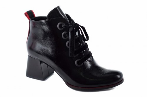 Черевики жіночі Style-N 7052 (весняно-осінні, чорний, лак)
