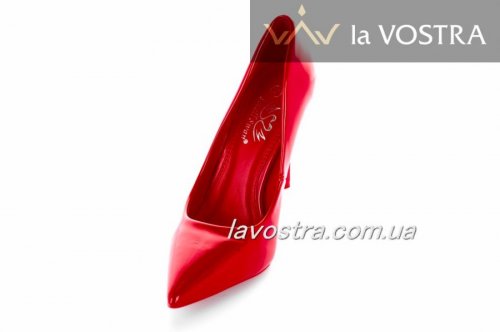 Туфлі жіночі Small Swan 6845 (весна-літо-осінь, червоний, еко-лак)