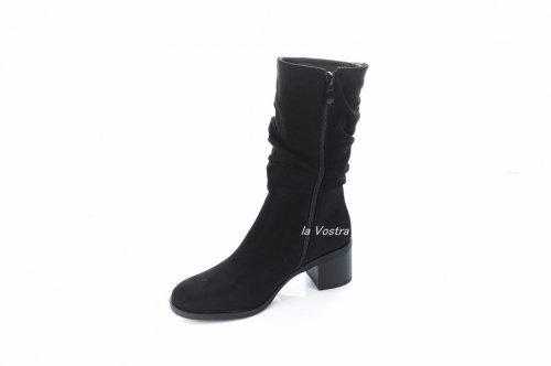 Ботинки женские Seastar 6722 (весенне-осенние, черный, эко-замш)
