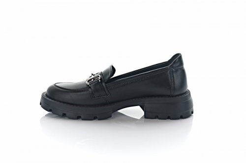 Лофери жіночі Steffe 9676 (весняно-осінні, чорні, шкіряні)