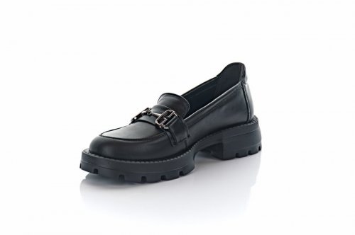 Лофери жіночі Steffe 9676 (весняно-осінні, чорні, шкіряні)