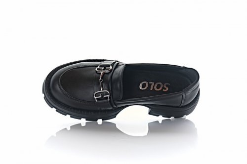 Лофери жіночі Steffe 9676 (весняно-осінні, чорні, шкіряні)