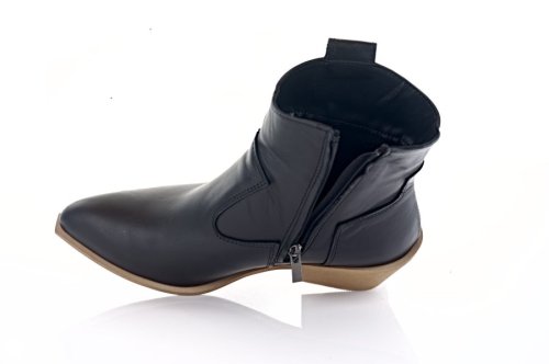 Козачки жіночі EDAN 10682 (весняно-осінні, чорні-коричневі, шкіряні)