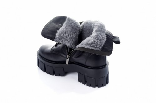 Черевики жіночі Ladi 7491 (зимові, чорні, шкіра)
