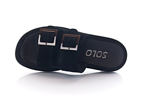 Шльопанці жіночі Solo 11015 (літні, чорні, замшеві)