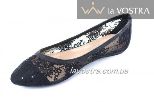 Балетки жіночі Sweet shoes 2240 (весна-літо-осінь, чорний)