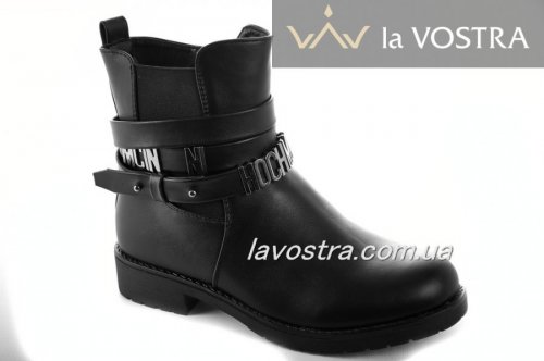 Ботинки женские Weide 6856 (весенне-осенние, черный, эко-кожа)