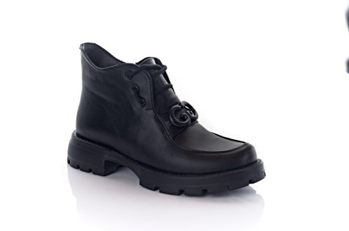 Черевики жіночі EDAN 10683 (весняно-осінні, чорні, шкіряні)