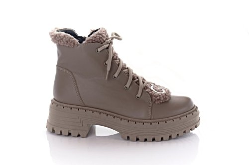 Черевики жіночі EDAN 10589 (зимові, капучинові, шкіряні)