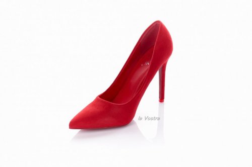 Туфлі жіночі Small Swan 5673 (весняно-осінні, червоний, еко-замш)