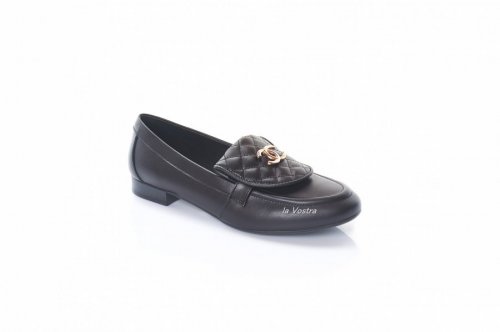 Лофери жіночі Jasmine 8049 (весняно-осінні, чорний, шкіра)