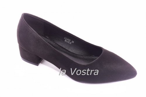 Туфли женские Seastar 5568 (весенне-осенние, черный, эко-замш)