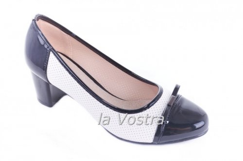 Туфли женские Eriko 5680 (весенне-осенние, черный, эко-кожа)