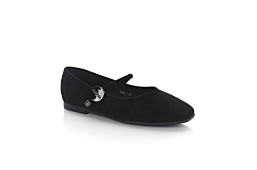Балетки женские Mejdelli 10433 (весна-лето-осень, черные, эко-замша)