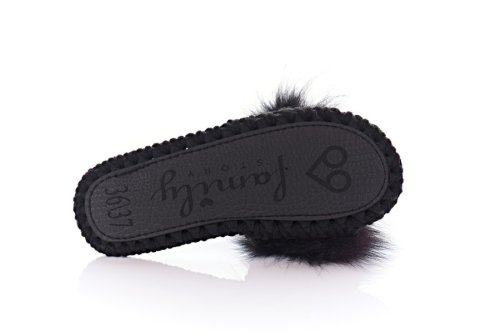 Тапочки жіночі  10379 (, чорні, текстильні)