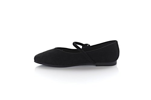 Балетки женские Mejdelli 10433 (весна-лето-осень, черные, эко-замша)