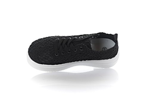 Кроссовки женские Seastar 10428 (весенне-осенние, черные, эко-кожанные)