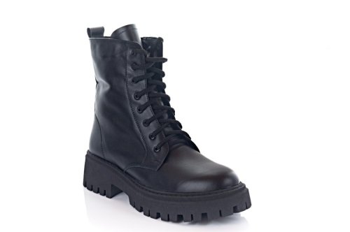 Черевики жіночі Slaturi 11455 (зимові, чорні, шкіряні)