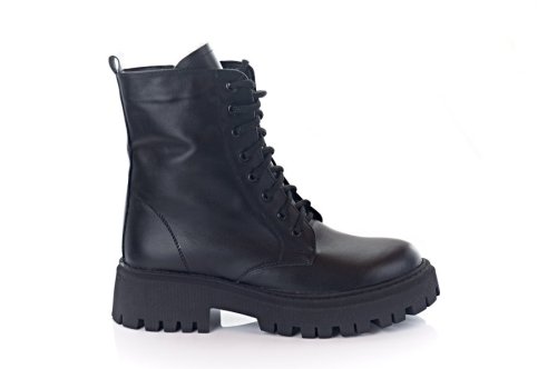 Черевики жіночі Slaturi 11455 (зимові, чорні, шкіряні)