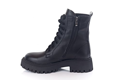Черевики жіночі Slaturi 11455 (зимові, чорні, шкіряні)