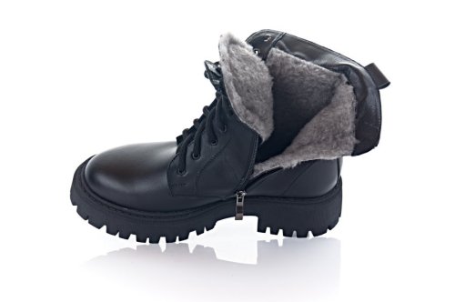 Черевики жіночі Slaturi 11455 (зимові, чорні, шкіряні)