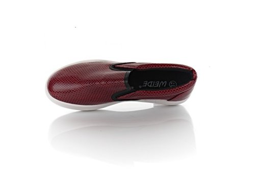 Слипоны женские Seastar 10437 (весенне-осенние, красные, эко-кожанные)