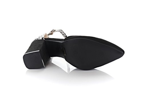 Туфли женские Seastar 9388 (весенне-осенние, черный, эко-замш)