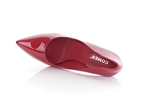 Туфлі жіночі Comer 10720 (весняно-осінні, червоні, еко-лакові)