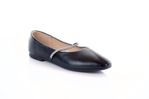 Балетки жіночі Smail Swan 10728 (весняно-осінні, чорні, еко-шкіряні)