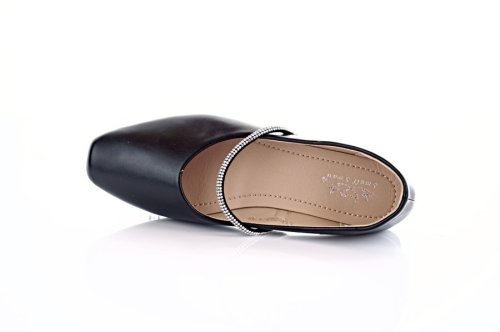 Балетки жіночі Smail Swan 10728 (весняно-осінні, чорні, еко-шкіряні)