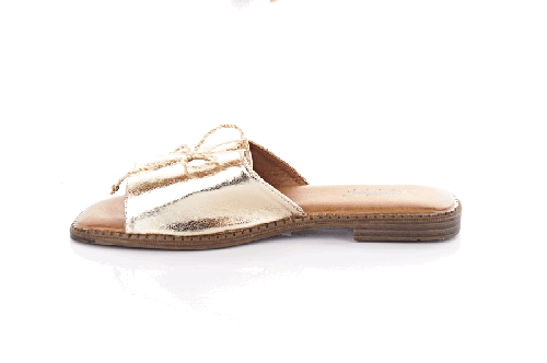 Женские шлепанцы Seastar 11764 (летние, золотые, из экокожи)