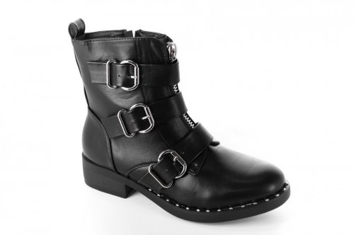 Ботинки женские Seastar 6595 (весенне-осенние, черный, эко-кожа)