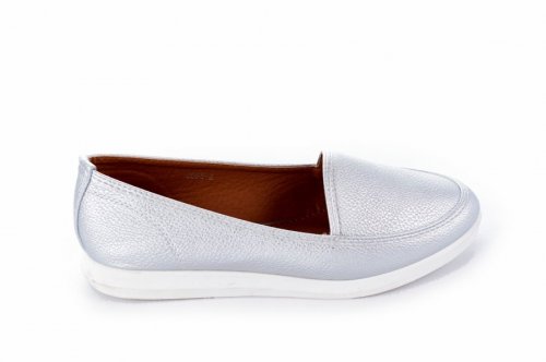 Туфлі жіночі Bolsder 4810 (весняно-осінні, срібло, еко-шкіра)