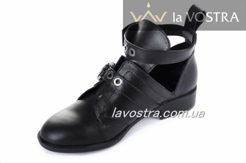 Туфлі жіночі Darini 6480 (весняно-осінні, чорний, шкіра)
