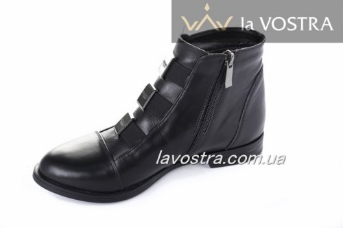 Черевики жіночі Staturi 5520 (весняно-осінні, чорний, шкіра)