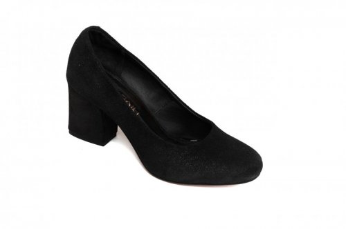 Туфли женские Днепр 1406 (весенне-осенние, черный, замш)