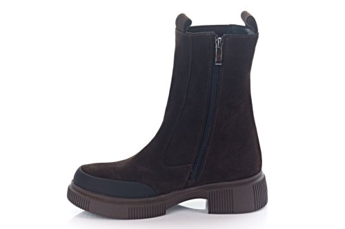 Черевики жіночі Slaturi 11484 (зимові, коричневі, замшеві)