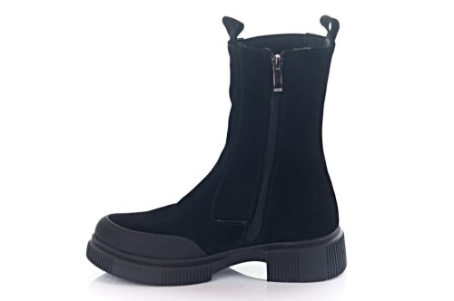 Черевики жіночі Slaturi 11483 (зимові, чорні, замшеві)