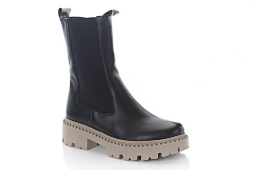 Черевики жіночі Slaturi 10551 (зимові, чорні-капучіно, шкіряні)