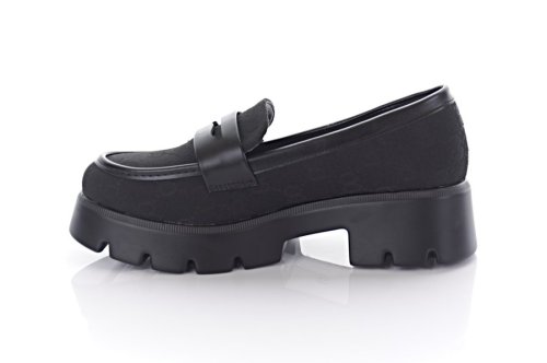Лоферы женские Seastar 10489 (весенне-осенние, черные, текстильные)