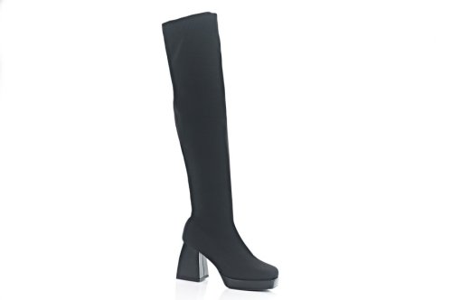 Ботфорты женские Seastar 10644 (весенне-осенние, черные, текстильные)