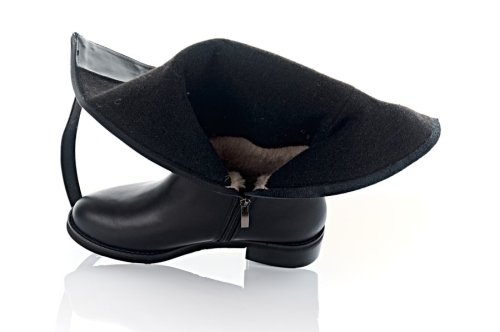 Чоботи жіночі Marini 10645 (зимові-європейка, чорні, шкіряні)