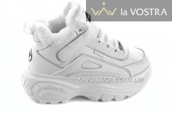 Кроссовки женские G-style 6784 (зимние, белый, эко-кожа)