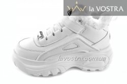 Кроссовки женские G-style 6784 (зимние, белый, эко-кожа)