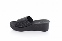 Шлепанцы женские Elena 7778 (лето, черный, эко-кожа)