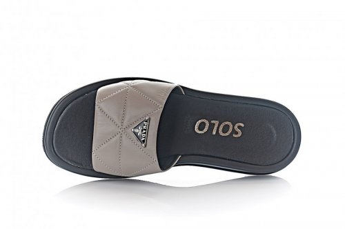 Шлепанцы женские Solo 9592 (лето, мокко, кожа)