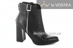 Черевики жіночі Nivelie 6913 (весняно-осінні, чорний-карина, шкіра)